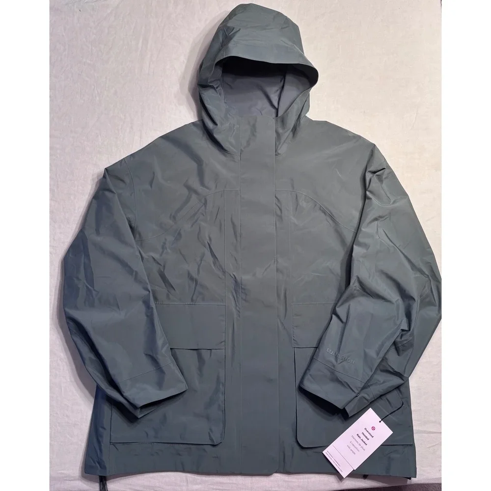 Lululemon Oversized Hooded Rain Jacket In Medium Forest - Size 10